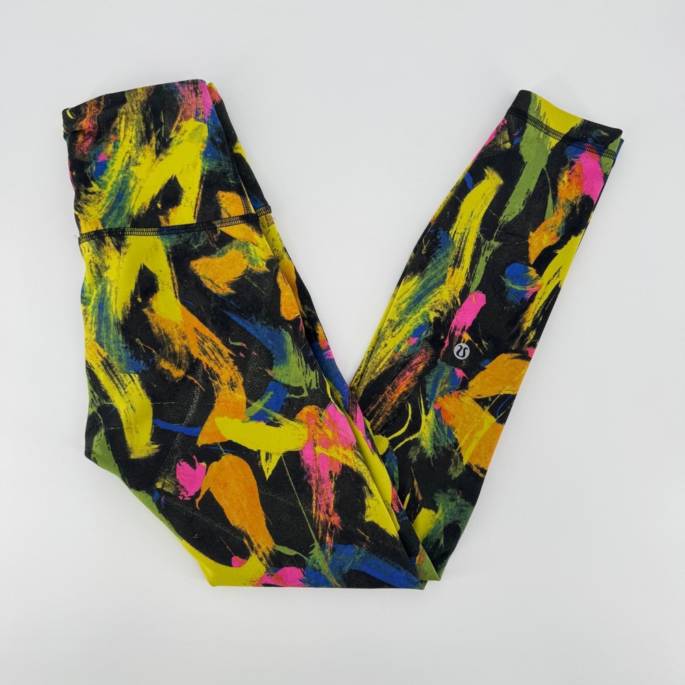 Lululemon Wunder Train High Rise Tight 25" Undertone Black Multi Leggings Size 2